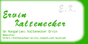 ervin kaltenecker business card